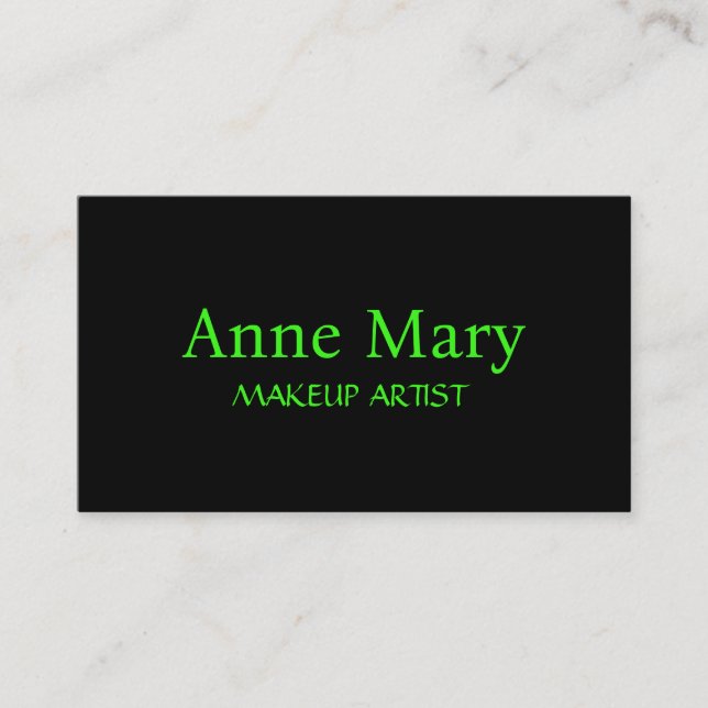 Carte De Visite Cool Neon Green Jardin de maquillage à script lumi (Devant)