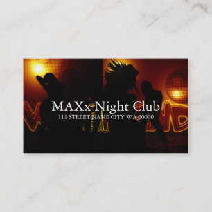 Carte De Visite Cool Night Club Dancing Bar Nightlife Business