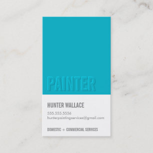 Carte De Visite COOL PAINT CHIP swatch en relief type bleu