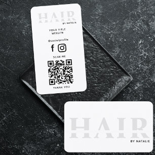 Carte De Visite Cool QR Code coiffeur Cosmetology Professionnel