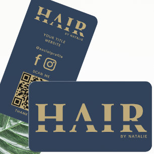 Carte De Visite Cool QR Code coiffeur Cosmetology Professionnel