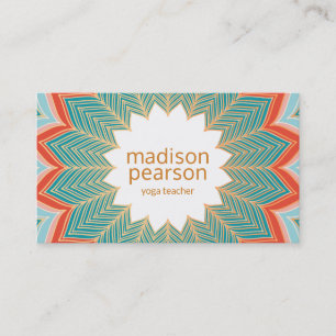 Carte De Visite Cool Retro Lotus Mandala Professeur de Yoga Fleur