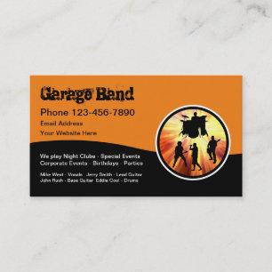 Carte De Visite Cool Rock And Roll Garage Band