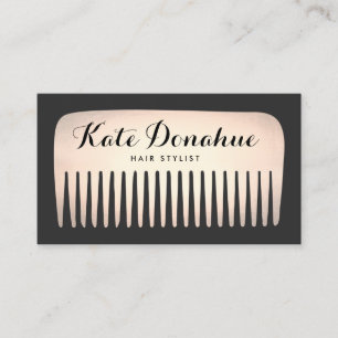 Carte De Visite Cool Rose Gold Hair Styliste Comb Hair Salon