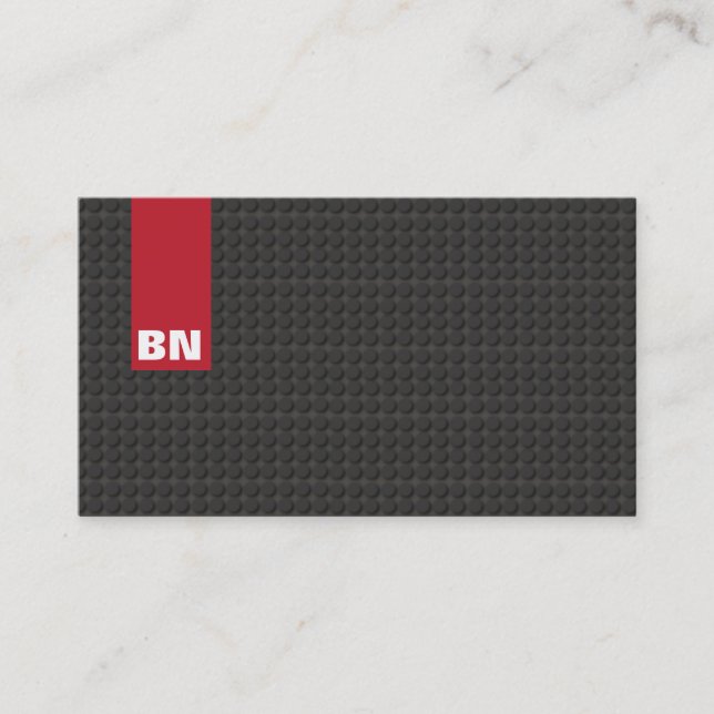 Carte De Visite Cool rouge bande noire Monogramme automobile (Devant)