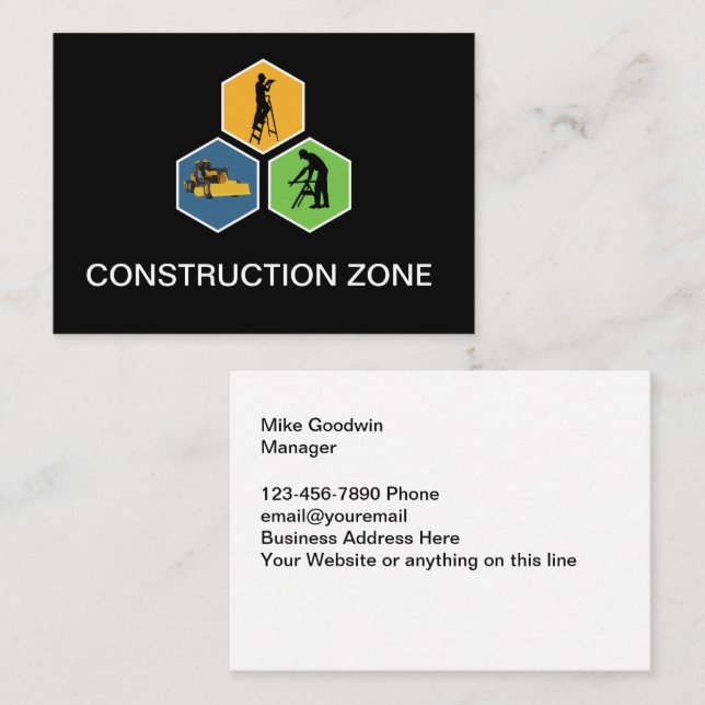 Carte De Visite Cool Services de construction moderne (Devant / Derrière)