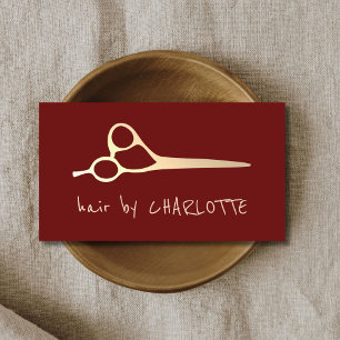 Carte De Visite Cool Simple Faux Gold Ciseaux Hair Styliste