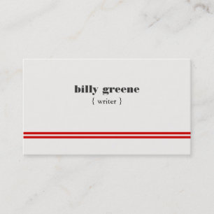 Carte De Visite Cool Simple Moderne Blanc Professionnel Rouge