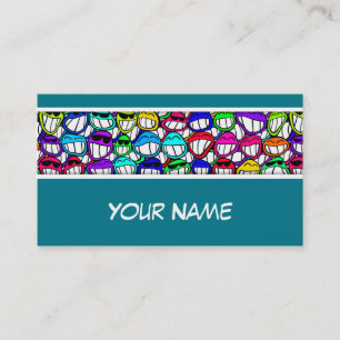 Carte De Visite COOL SOURIRE FACES GROUPE + votre texte et vos idé
