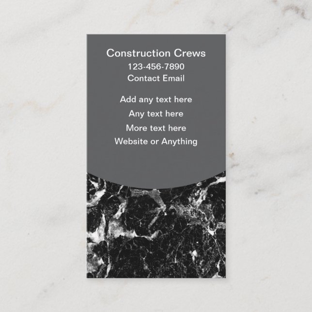 Carte De Visite Cool Stone Look Vertical Business Cards (Devant)