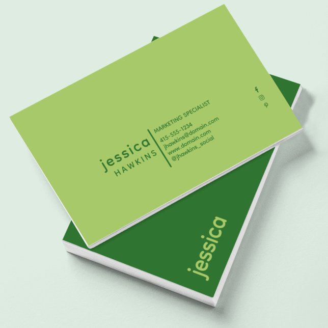 Carte De Visite Cool tendance Forêt moderne et lumière Moss Green (Créateur téléchargé)
