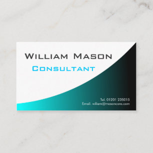 Carte De Visite Cool Turqouise White Curieuse, Professionnel
