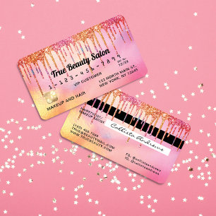 Carte De Visite Cool Unicorn rose Parties scintillant holographiqu