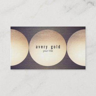 Carte De Visite Cool unique Faux Gold Foil Circle Bois moderne