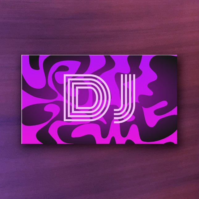 Carte De Visite Cool Vaporwave Neon Font Lilac Purple Music DJ (Créateur téléchargé)