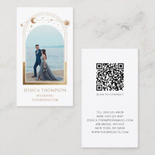 Carte De Visite Coordinateur mariage Photo White Gold Celestin