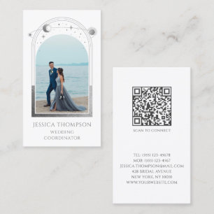 Carte De Visite Coordinateur mariage Photo White Silver Celestin