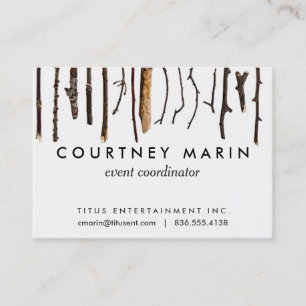 Carte De Visite Copie chic minable de nature rustique de branches