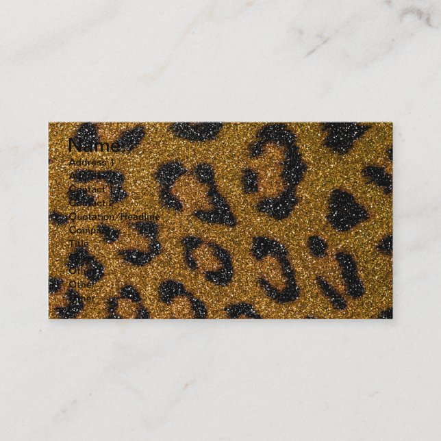 Carte De Visite Copie Girly de guépard d'or et de parties (Devant)