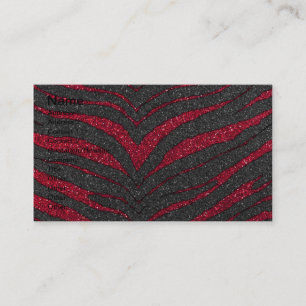 Carte De Visite Copie rouge de zèbre de parties scintillantes