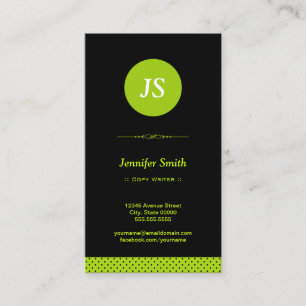 Carte De Visite Copier Writer - Stylish Apple Green