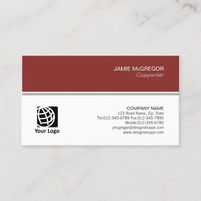 Carte De Visite Copywriter Edition Simple Minimal Professionnel (Devant)