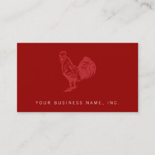Carte De Visite Coq de rouge de style d'impression typographique