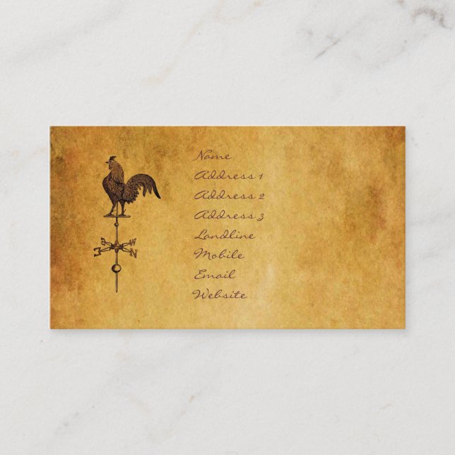 Carte De Visite Coq de thanksgiving (Devant)