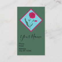 Carte de visite Coquelicot Rouge