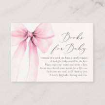 Coquette Watercolor Bow Bow Bow Books for Baby sho