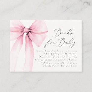 Carte De Visite Coquette Watercolor Bow Bow Bow Books for Baby sho