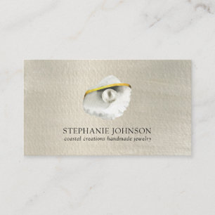 Carte De Visite Coquillage tendance Iridescente Pearl Aquarelle
