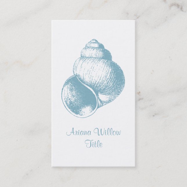 Carte De Visite Coquille de mer bleue serene (Devant)
