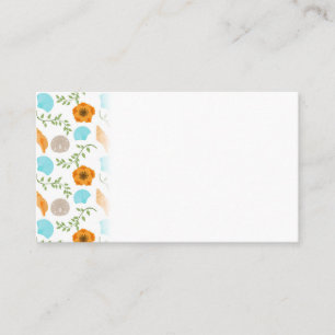 Carte De Visite Coquilles Marines Escargot de Mer Fleur Orange