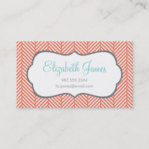 Carte De Visite Corail Herringbone