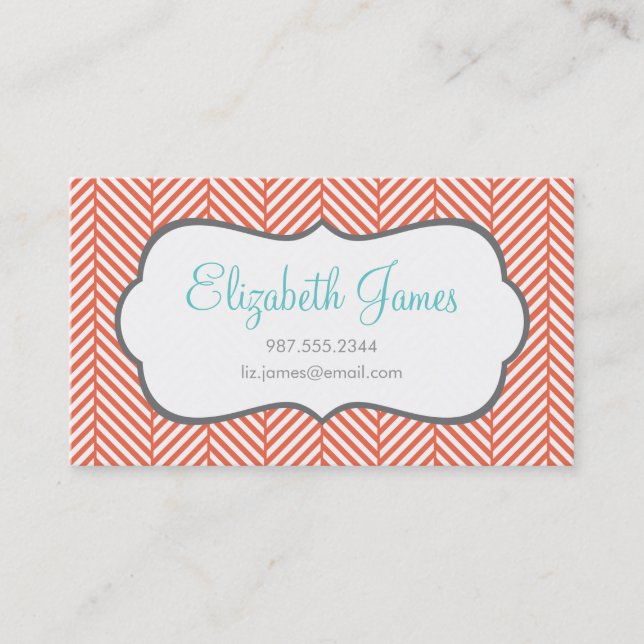 Carte De Visite Corail Herringbone (Devant)