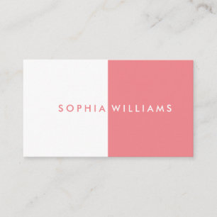 Carte De Visite Corail moderne simple et blanc professionnel