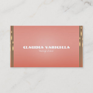 Carte De Visite Corail pêche et or trempé chic glamour