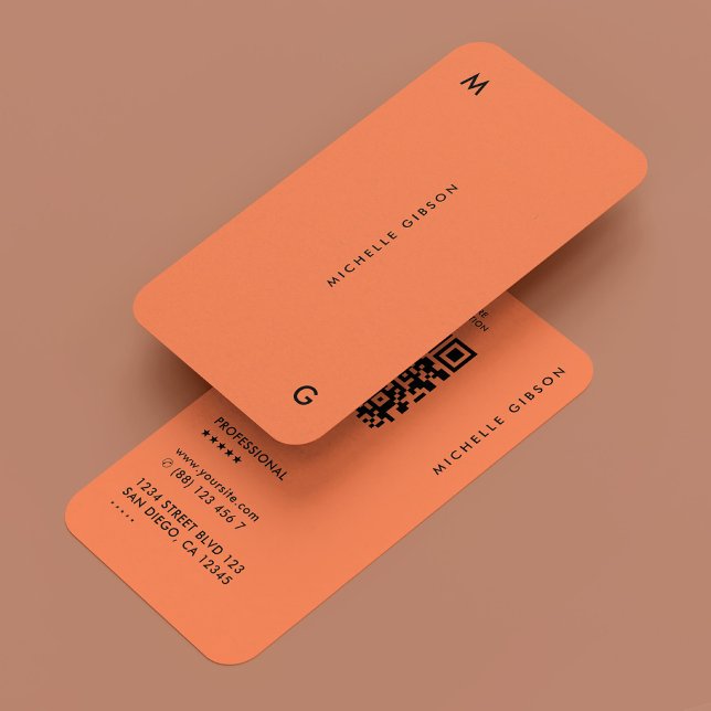 Carte De Visite Corail professionnel esthétique minimale simple (Minimal Aesthetic Professional Coral Simple Business Card
)