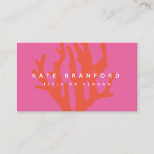 Carte De Visite Corail rose rouge Nautique
