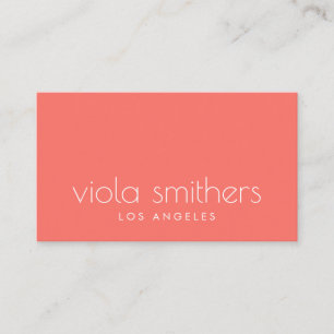 Carte De Visite Corail vivant Monogramme minimal Professionnel