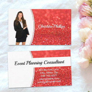 Carte De Visite Coral Faux Parties scintillant photo professionnel