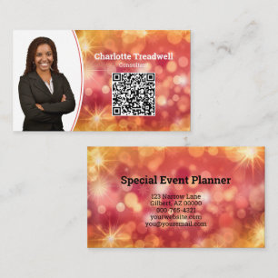 Carte De Visite Coral professionnel Bokeh Sparkle Photo personnali