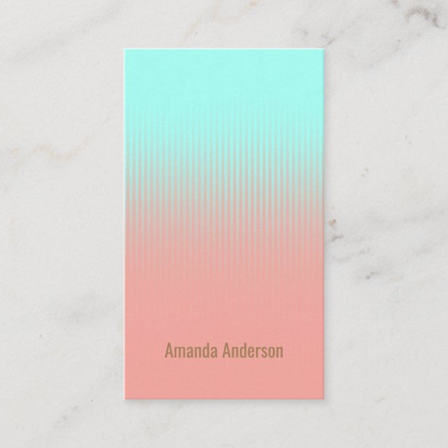 Carte De Visite Coral rose Turquoise Bleu Bleu Blancs (Devant)