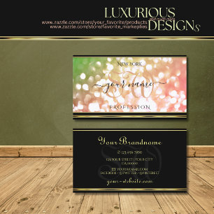 Carte De Visite Coral rose vert ombre Parties scintillant Initiale