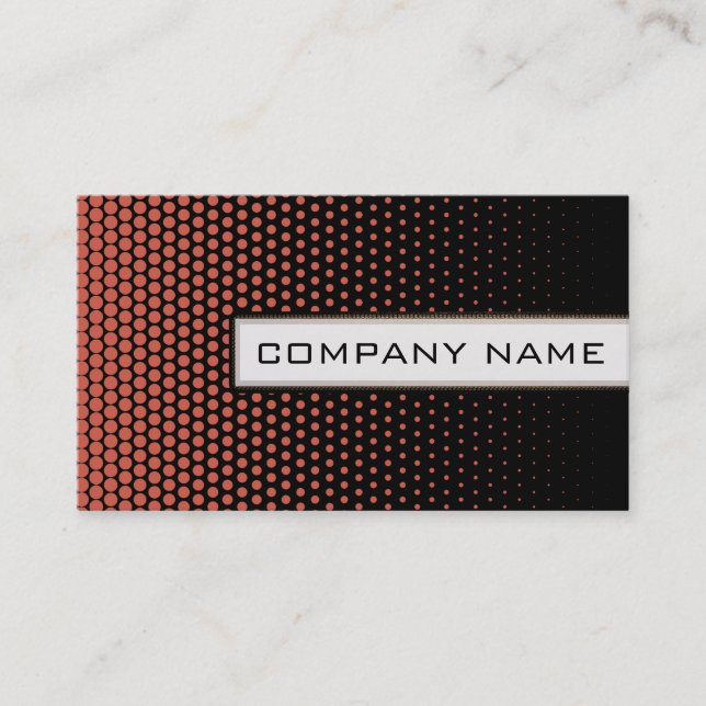 Carte De Visite Coral Techno Dots élégant moderne noir (Devant)
