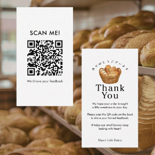 Carte De Visite Corbeille de pain rustique Laissez un avis QR Code