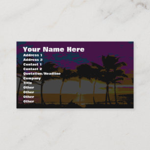Carte De Visite Corey Tiger Palmiers Coucher de soleil 80s
