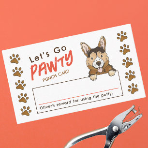Carte De Visite Corgi Allons Pawty Potty Training Punch Card