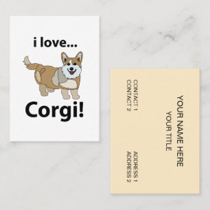 Carte De Visite Corgi I Love Corgi